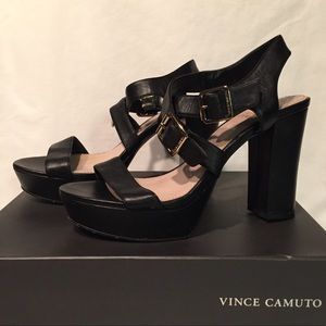 Vince Camuto Odessa Leather Platform Sandal/Heels